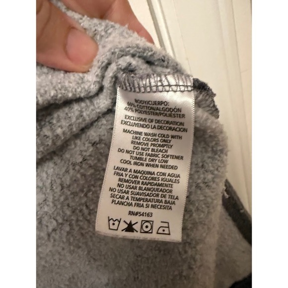 Calvin Klein Cropped Pullover Cowl Neck Sweatshirt XXL Gray Logo - Picture 3 of 4